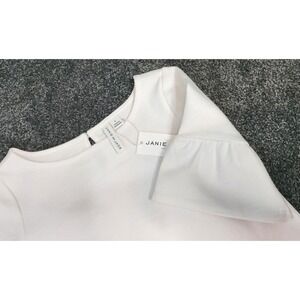 Janie and Jack Dress Top White‎ Ruffle Sleeve Striped Hem Girls Size 6 NWT